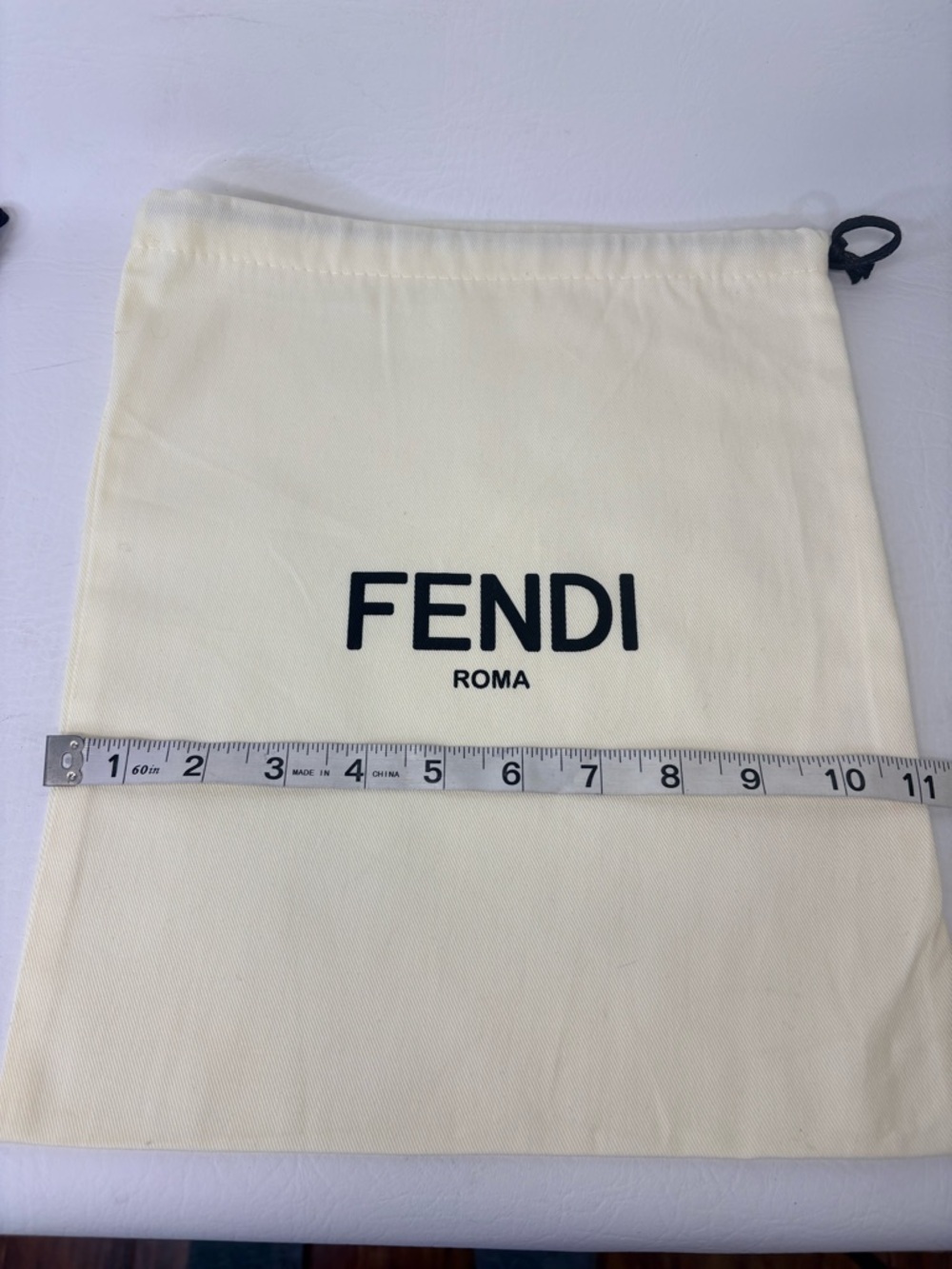 Authentic Fendi Roma Dust Bag Set (2) – Large Cream Drawstring Storage Bags - Picture 2 of 3